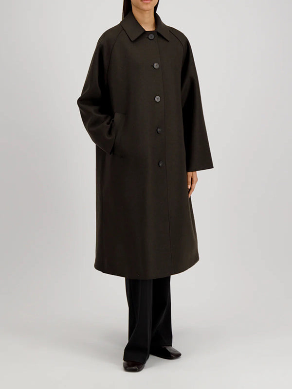 Balmacaan Pressed wool with quilted lining