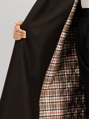 Balmacaan Pressed wool with quilted lining