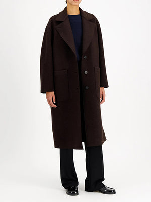 Great coat in boiled wool