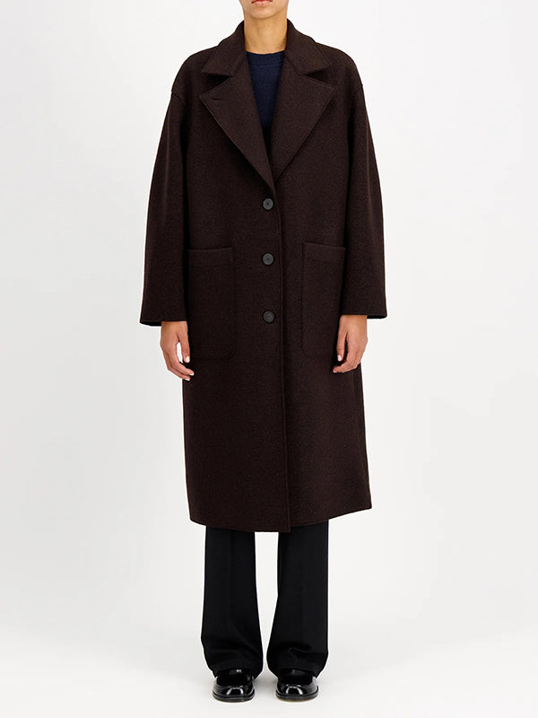 Great coat in boiled wool