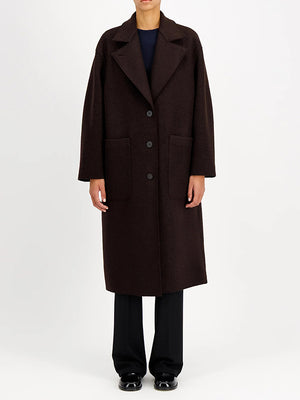 Great coat in boiled wool