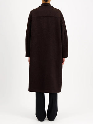 Great coat in boiled wool