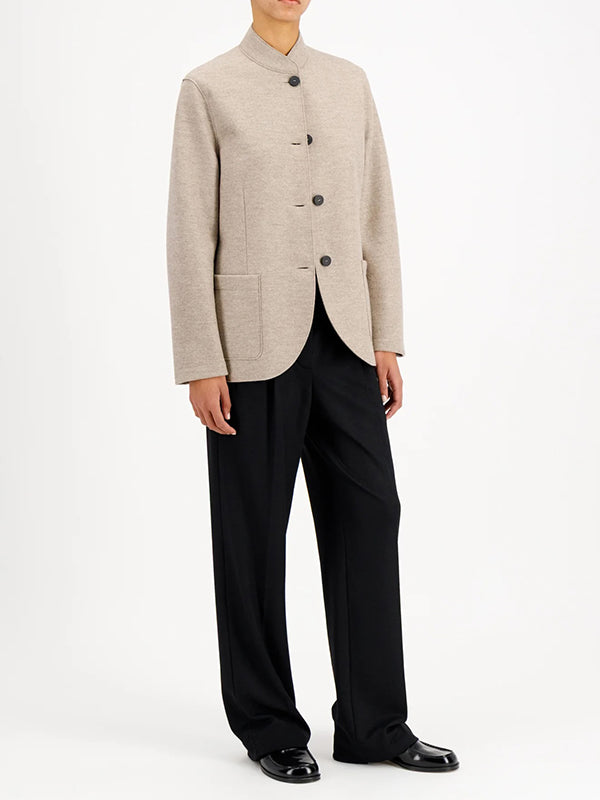 Nehru jacket in light pressed wool
