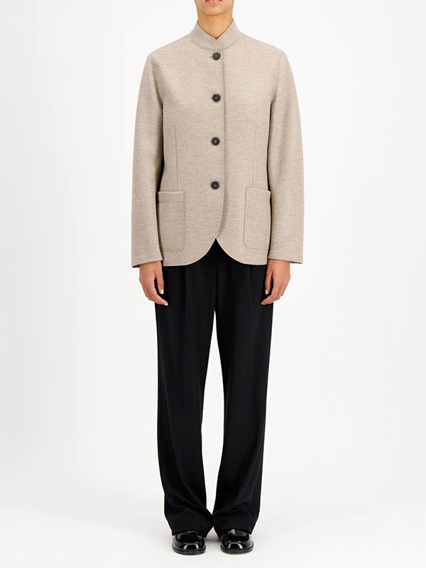 Nehru jacket in light pressed wool