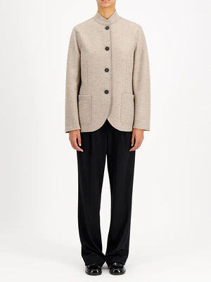 Nehru jacket in light pressed wool