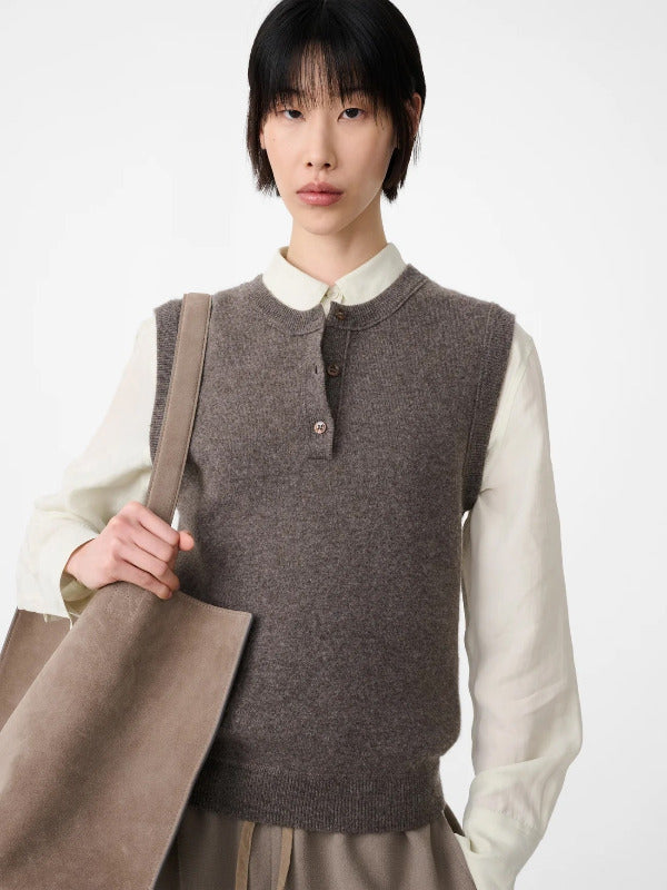 Aurel Knit Vest in Mouse