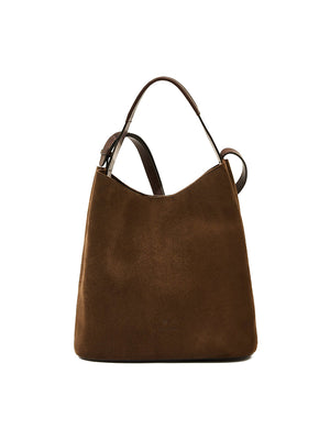 Le laudi Women's bucket bag in suede color dark brown