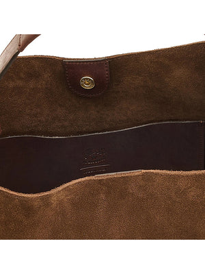 Le laudi Women's bucket bag in suede color dark brown