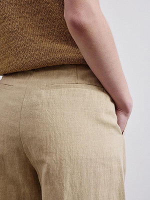 Cotton and linen twill trousers