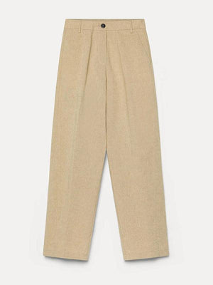 Cotton and linen twill trousers