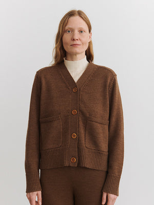 Raw wool heavy cardigan