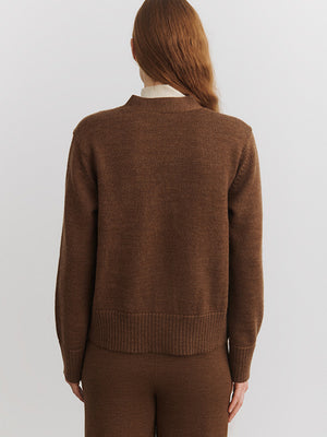 Raw wool heavy cardigan
