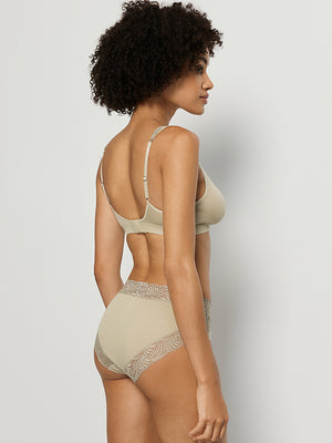 Cotton Delight Soft Cup Bra in Olive stem