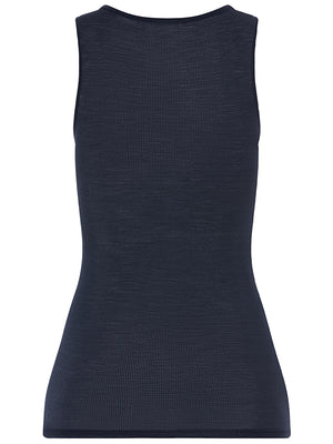 Woolen Lace Tank Top in Navy