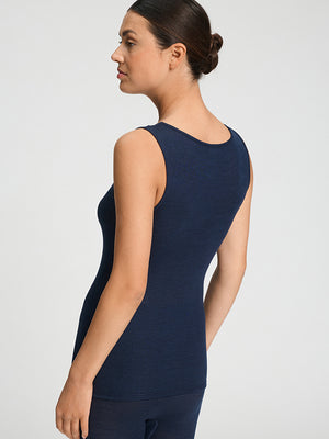 Woolen Lace Tank Top in Navy