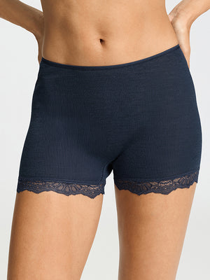 Woolen Lace Panty in Navy