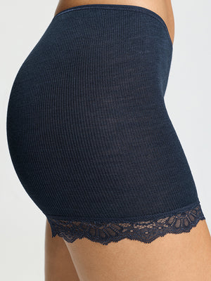 Woolen Lace Panty in Navy