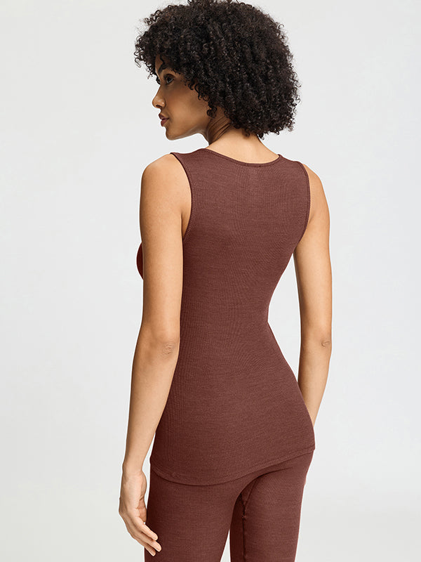 Woolen Lace Tank Top in Cinnamon