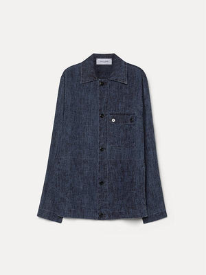 Long Shirt in faded linen canvas