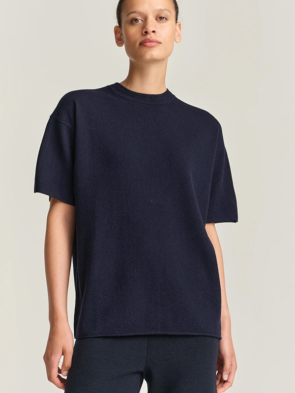 Slouchy T - Wool Cashmere - Navy