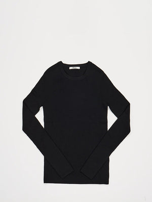 Rib Crew - Merino Wool - Black
