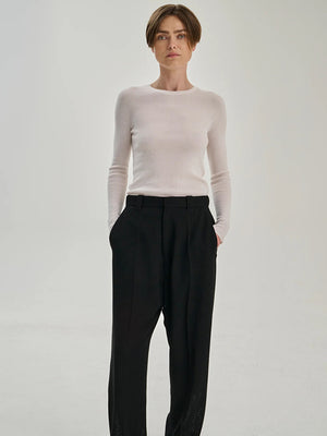 Rib Crew - Merino Wool - Off White