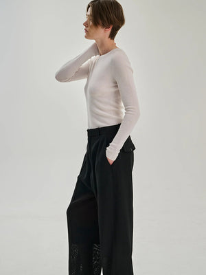 Rib Crew - Merino Wool - Off White