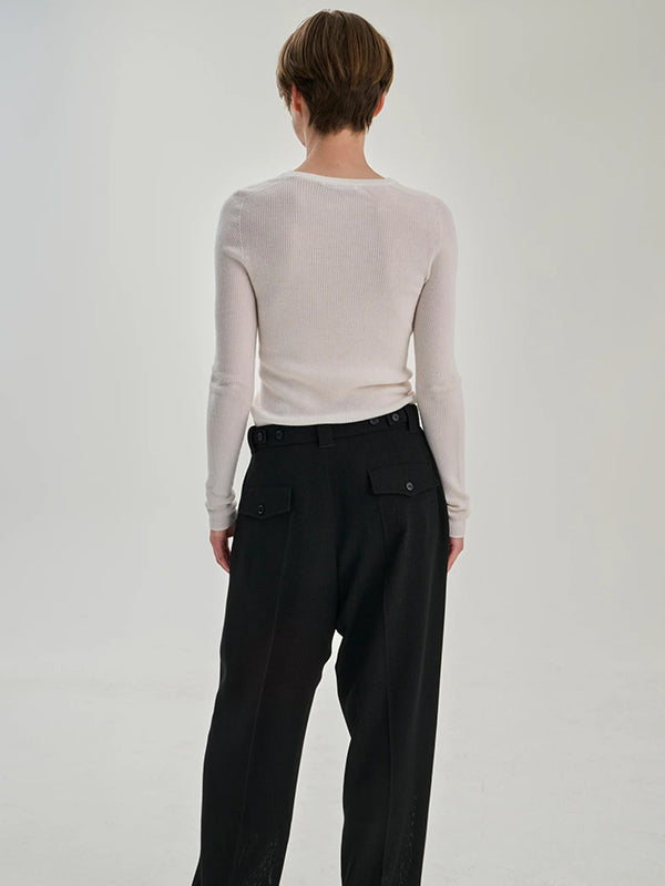 Rib Crew - Merino Wool - Off White