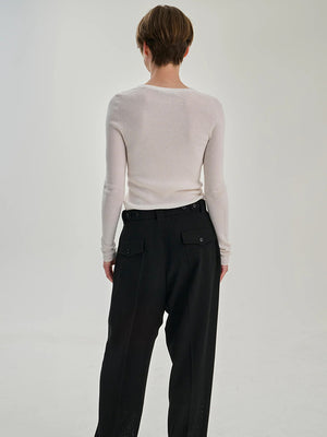 Rib Crew - Merino Wool - Off White