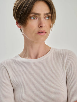 Rib Crew - Merino Wool - Off White