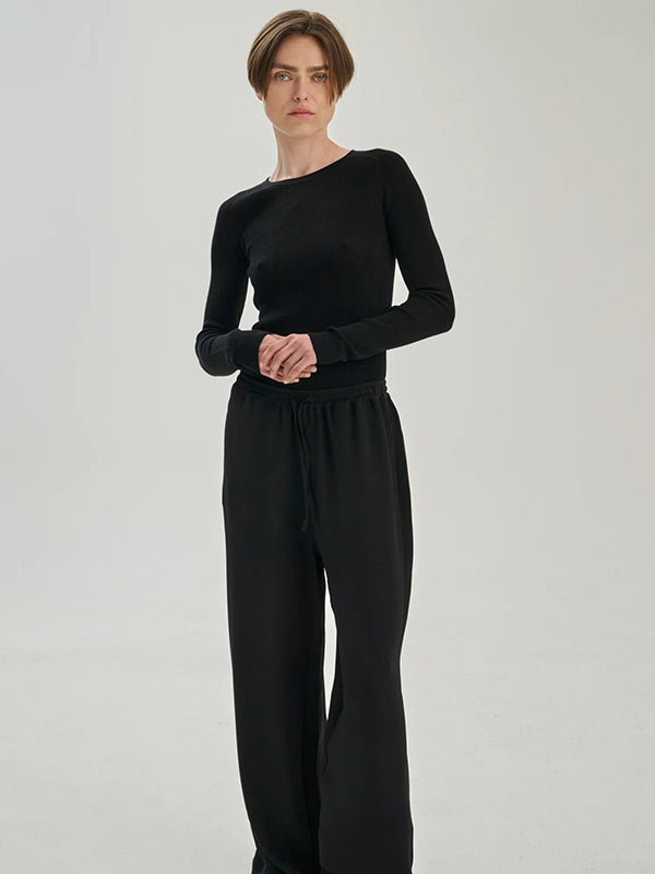 Rib Crew - Merino Wool - Black