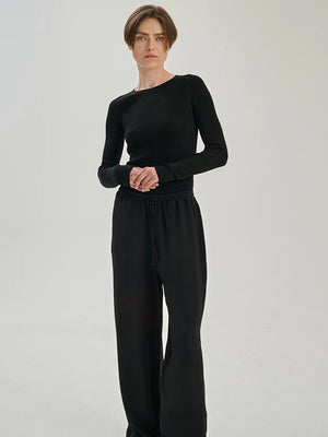 Rib Crew - Merino Wool - Black