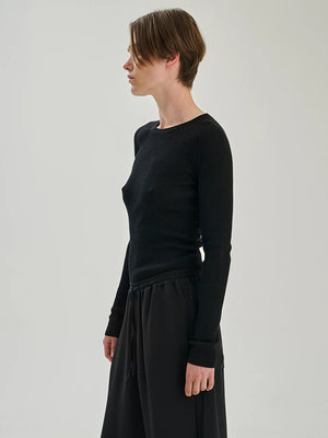 Rib Crew - Merino Wool - Black