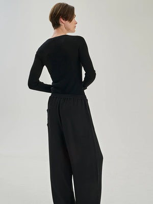 Rib Crew - Merino Wool - Black
