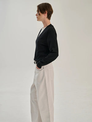 V Neck - Merino Wool - Black