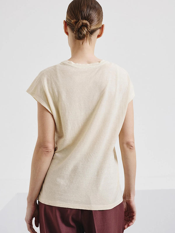 Linen and cotton jersey top