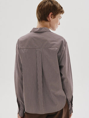 Striped poplin shirt