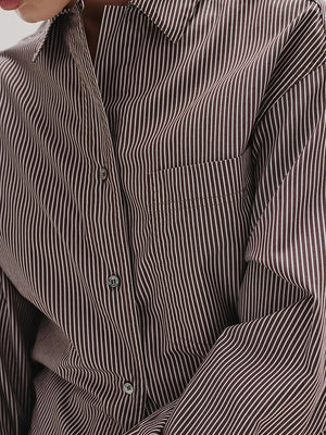 Striped poplin shirt