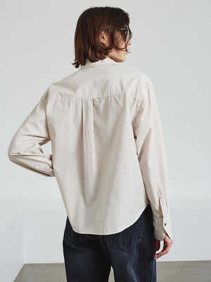 Poplin shirt with chest pocket