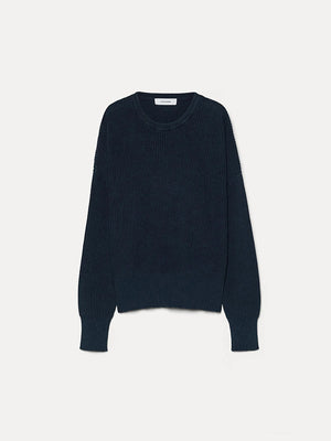 Crew-neck cotton knit with mineral treatment