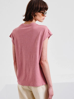 Linen and cotton jersey top