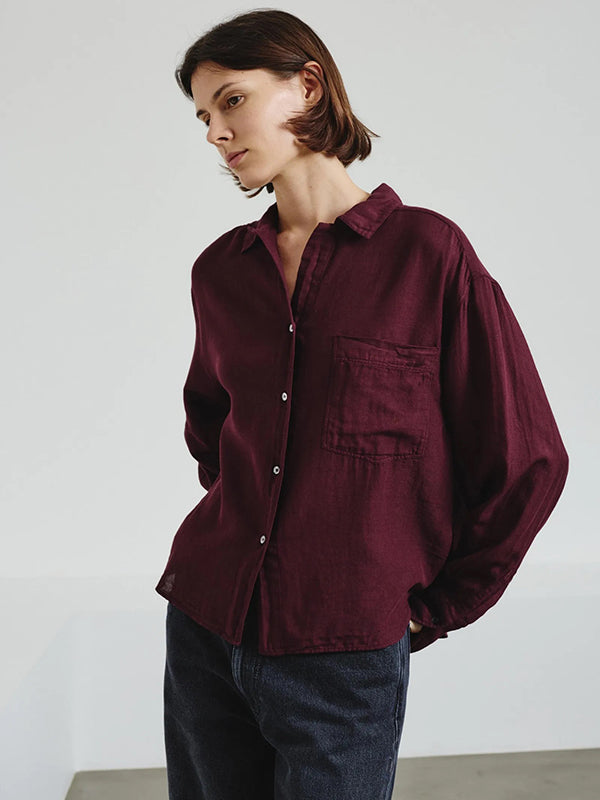 Cotton gauze shirt with chest pocket