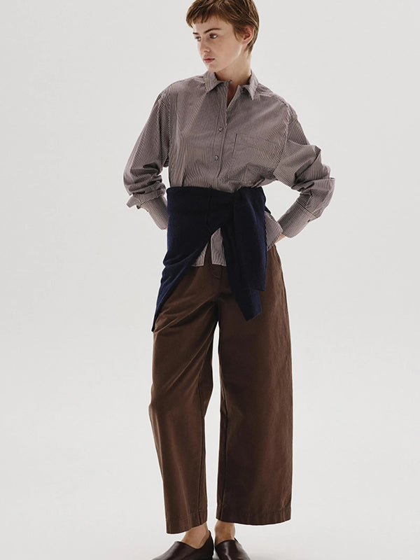 Striped poplin shirt