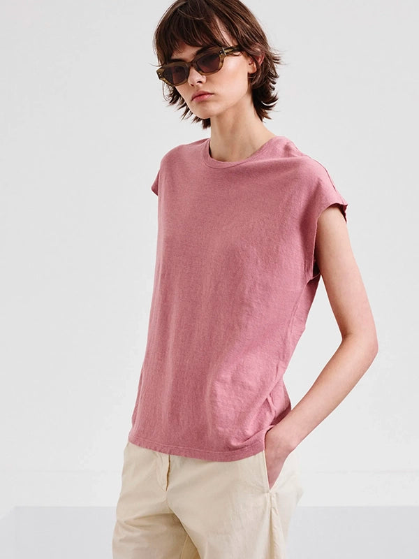 Linen and cotton jersey top