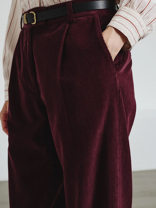Trousers in fine-wale corduroy