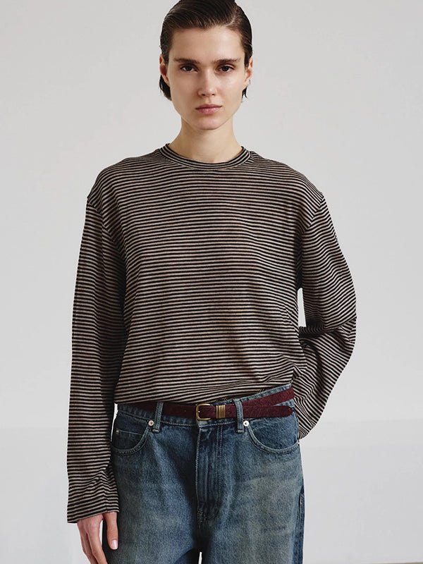 Long-sleeve T-shirt in striped jersey