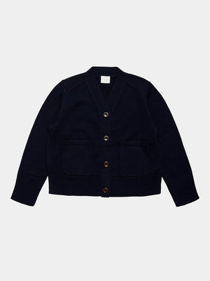 Raw wool heavy cardigan